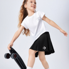 2025夏季新款！Converse 匡威 女童凉感短袖上衣半身裙两件套装 （110-150cm）2色￥123.00