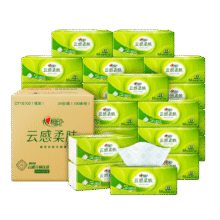 心相印抽纸 【肖战同款】云感柔肤 3层100抽*24包真M码 纸巾 整箱销售69.9元 (券后省15,月销1w+)