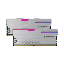 宏碁掠夺者（PREDATOR）64G(32G×2)套装 DDR5 6400频率 台式机内存条 Hermes冰刃系列 RGB灯条(C32) 银色 AI电脑配件1899元 (月销5000+)
