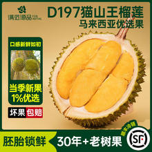 满fun 猫山王榴莲d197马来西亚液氮冷冻树熟新鲜整果礼盒送 3.0-3.4斤保3房券后99.7元