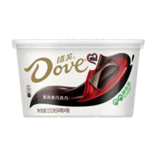 德芙（Dove）香浓黑巧克力分享碗装18粒252g休闲零食糖果生日520礼物送女友29.9元 (月销9000+)