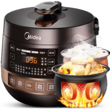 美的（Midea）圆釜系列电压力锅双胆高压电饭锅 家用全自动智能预约开盖煮小米粥炖汤YL50Easy203电饭煲4-6人296.1元 (券后省0.9,月销1w+)