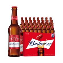 （BUDWEISER）百威 经典醇正小红瓶 美式淡色拉格啤酒 330mL24瓶整箱装109.86元（需领券）