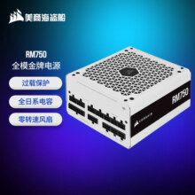 美商海盗船 (USCORSAIR) RM750 白色 全模组 80PLUS金牌电源 支持4070 140mm低噪音风扇 智能唤醒899元