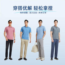 雅戈尔 男士翻领扁机领不易变型棉汉麻黏胶舒适度佳POLO衫 VSWP533078ICA65.8元