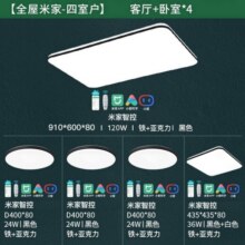 雷士（NVC）led现代简约智能吸顶灯客厅大灯餐厅灯全屋超薄灯具套餐智控 光鸿 力荐【5灯】智控客厅+智控卧室*41461元 (券后省100)