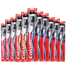 高露洁（Colgate）细毛护龈备长炭软毛成人牙刷 12支家庭装 款式颜色随机发货19.8元 (月销1w+)