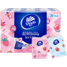 PLUS包邮：维达（Vinda）超韧手帕纸草莓印花小包纸巾携式卫生纸餐巾纸面巾纸 甜心草莓无香 手帕纸24包活动款6.9元（需领券）