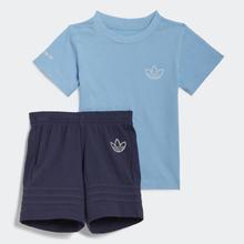 adidas 阿迪达斯 透气舒适百搭休闲男中小童短袖套装童装套装夏装59元