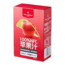 1号会员店100%NFC苹果汁1L*2*4件 赠1件 共5件12.72元包邮