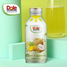 低卡不添加蔗糖！Dole 都乐 0蔗糖菠萝椰子/菠萝西柚气泡果汁铝瓶装 400ml￥7.68
