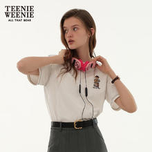 TEENIE WEENIE 清仓特价！小熊T恤2025年春夏季时尚多巴胺宽松短袖上衣 象牙白117.96元