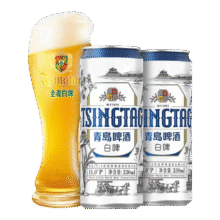 青岛啤酒（TsingTao）白啤11度全麦白啤德式小麦白啤酒 330mL 24罐 赠福禧 4 罐83.65（需领券）