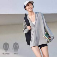 20点开始，Beneunder 蕉下 25新款 UPF100+ 女士宽松百搭黑胶帽檐防晒衣 AL417新低121.06元包邮