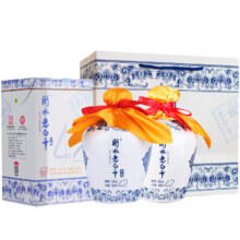 衡水老白干 古法酿造 老白干香型白酒 纯粮固态 婚宴喜酒 商务宴请 礼盒送礼 42度 500mL 2瓶 （青花手酿）送礼袋79元