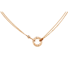 卡地亚（Cartier ）LOVE系列 18K玫瑰金色单环镶嵌钻石项链 B722450920200元