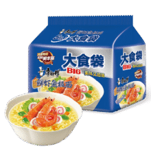 康师傅 方便面 大食袋鲜虾鱼板面五连包139g*5 泡面袋装速食 方便食品16.9元