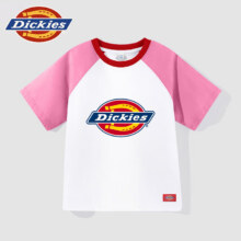 DICKIESDickies童装男童短袖t恤夏季小童休闲纯棉半袖儿童夏装学院风上衣 玫粉/DK红蓝标小 110 【推荐体重30-37斤】46.9元（需领券）