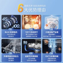 [政府补贴]美的洗碗机天净1000智能变频15套自清洁洗烘消一体1327.6元
