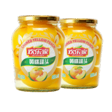 欢乐家 黄桃橘子罐头900g*2瓶21.9元（合10.95元/瓶）