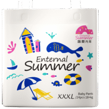 盛夏光年夏日么么茶拉拉裤XXXL码24片(18kg+)婴儿训练裤超薄136元（需领券，合34元/件）