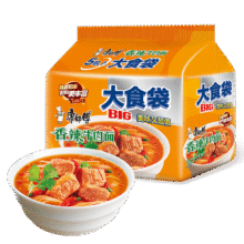 康师傅 方便面 大食袋香辣牛肉面五连包144g*5 泡面袋装速食 方便食品13.52元