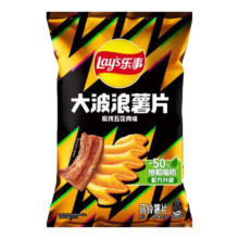 乐事（Lay's） 经典/大波浪/奇多系薯片 玉米棒40g/50g 单袋装办公室休闲零食 大波浪碳烤五花肉味40克26.9元（合2.69元/件）