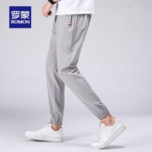 罗蒙冰丝休闲裤男新款中青年时尚休闲百搭男士工装裤男 浅灰 190/90A(4XL)76元