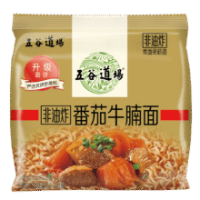 五谷道場非油炸方便面 骨汤蔬菜番茄牛腩面四连包112gx4袋 免煮早餐泡面10.43元