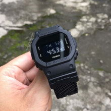 卡西欧（CASIO）G-SHOCK系列经典小方块街头时尚运动防水防震方形手表男送礼推荐 DW-5600BBN-1帆布表带525元