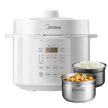 美的（Midea）小米白电压力锅5L双胆高压电饭锅家用0涂层钢胆 智能预约炖汤开盖煮多功能MY-E5622电饭煲4-6人192.72元（需领券）