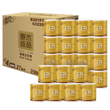 清风卷纸卫生纸卷筒纸整箱200克27卷4层金装纸巾有芯厕纸89.9元 (券后省30)