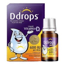 Ddrops滴卓思 维生素液体补钙【1岁以上】600IU儿童D3滴剂 2.8ml78元/件 需领劵 需拍2件实付156元 包邮