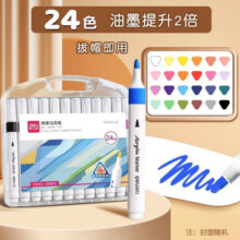 得力（deli）水性丙烯马克笔美术生专用绘画涂鸦画笔DIY速干防水不透色咕卡笔彩色笔芯马克笔生日礼物 【加量80% 升级手提盒】24色15.9元 (券后省8)