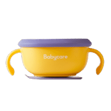 babycare宝宝吸管碗喝汤婴儿专用辅食碗吸盘碗三合一儿童吃饭餐具 洛克黄45元