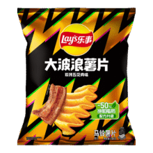 乐事（Lay's）大波浪薯片 碳烤五花肉味 135克 休闲零食  膨化食品1.87元