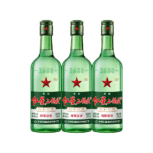 43度绿瓶红星二锅头纯粮750ml*366.7元