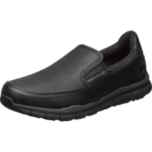斯凯奇（Skechers）男休闲皮鞋商务鞋一脚蹬工作鞋 舒适低帮休闲鞋 77157 黑色/BLK 44319元 (券后省30)
