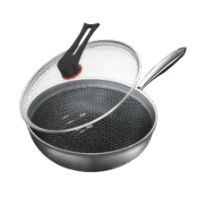 EWIWE 家用不锈钢蜂窝炒锅 钛盾全面屏/不粘锅 32cm79元