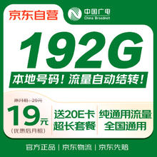中国电信 中国广电流量卡19元MAX全国通用手机卡移动电话卡长期星套餐非无限永久纯上网无忧卡0.88元