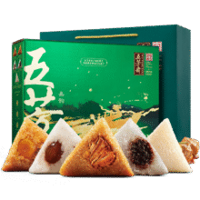 五芳斋 粽子礼盒 中华老字号蛋黄豆沙咸甜肉粽子嘉兴端午节礼品嘉韵 五芳嘉韵礼盒【10粽5味1240克】17.25元