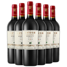 长城 特选6橡木桶解百纳干红葡萄酒 750ml*6瓶 整箱装 热红酒168元 (月销3000+)