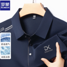 罗蒙 无痕冰丝短袖t恤 宽松休闲polo 上青 3XL￥27.00