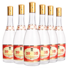 【官方正品】汾酒53度玻汾黄盖475mL6瓶高度清香型白酒原箱杏花村240元 (券后省48)