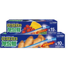 旭包鲜日本品牌拉链式食品密实袋密封袋自封袋组合（中号+大号）共25只29.6元 (券后省0.9,月销1000+)