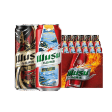 乌苏啤酒（wusu）618热卖双口味混合装（红500ml*12罐+楼兰500ml*6罐)整箱装70.31元