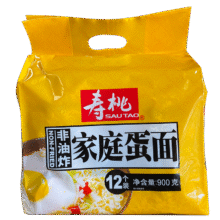 plus、需首购：寿桃家庭鸡蛋面非油炸速食低脂方便面条波纹面挂面家庭装12个面饼900g21.59元（需领券，合7.2元/件）