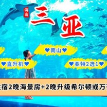 美团 希尔顿逸林 双人【含机票】多日游三亚亚特兰蒂斯嗨玩海陆空5天4晚跟团游+游艇直升机体验+特色餐食原价5247元，现价4754元（合2377/人）