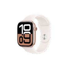 Apple/苹果 Watch Series 10 智能手表GPS款46毫米玫瑰金色铝金属表壳淡桃粉色运动型表带M/L MX2A3CH/B2155.83元领取国补