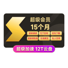 【到账15月】迅雷超级会员SVIP会员12T空间超级通道充手机号159元